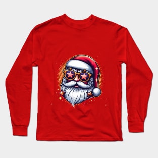 Christmas Santa Popstar embroidery style 17 Long Sleeve T-Shirt